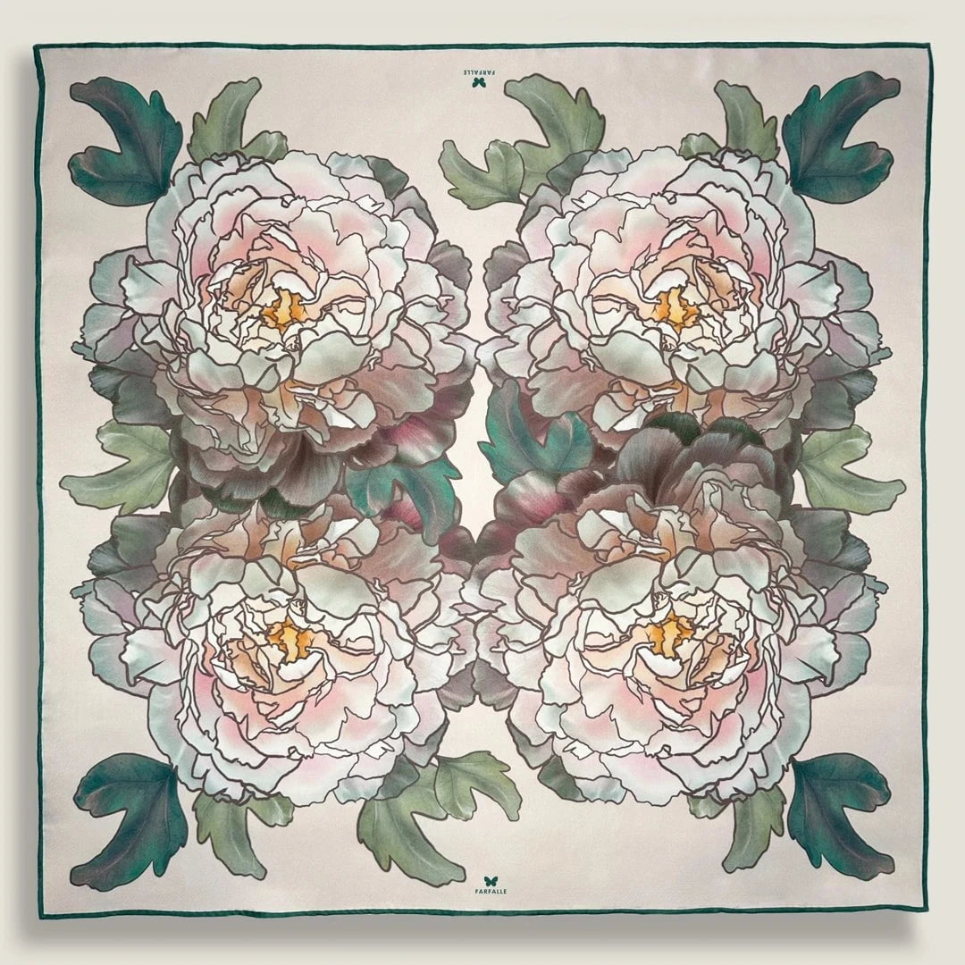 Peonies in Bloom Scarf - Petal Blush