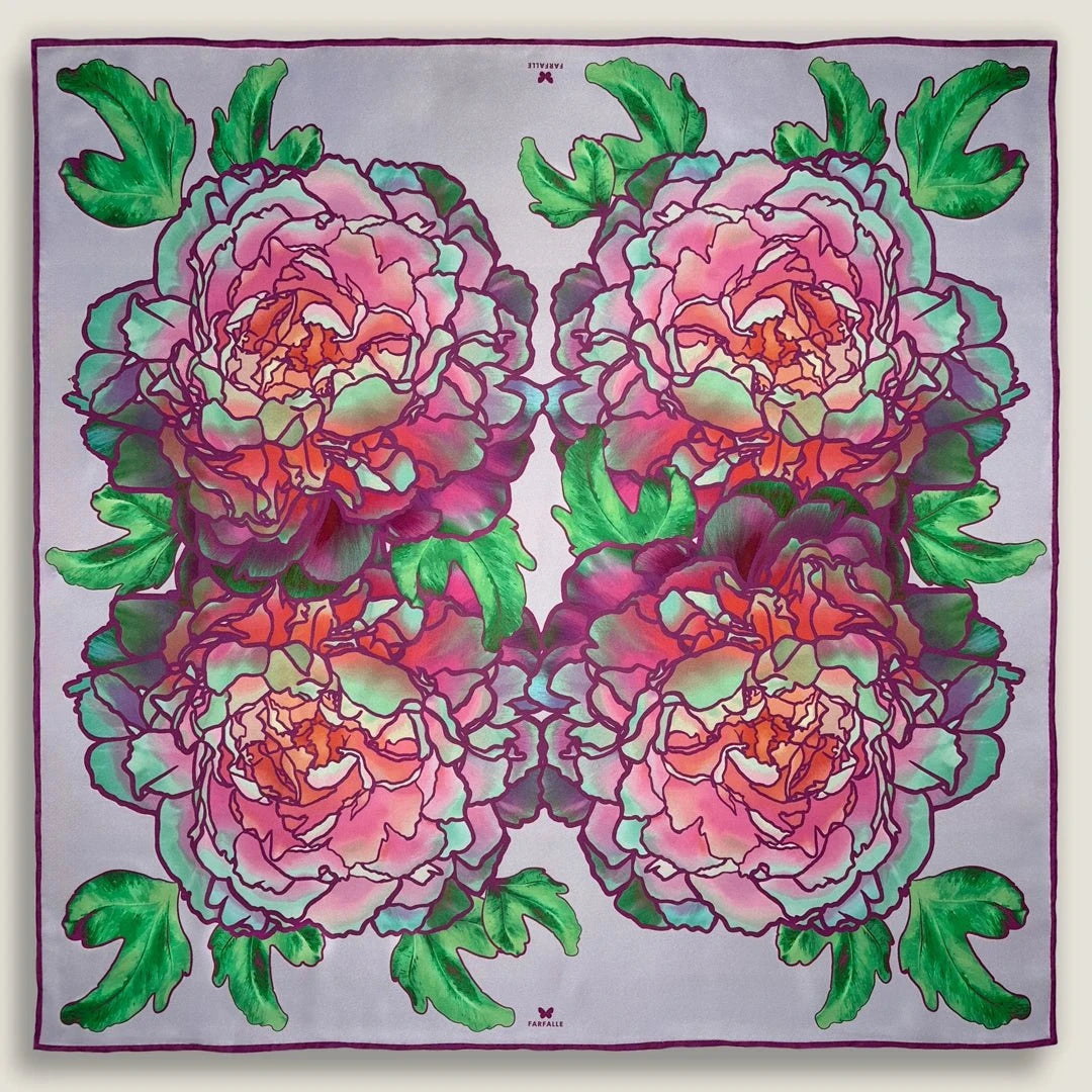 Peonies in Bloom Scarf - Violet Meadow