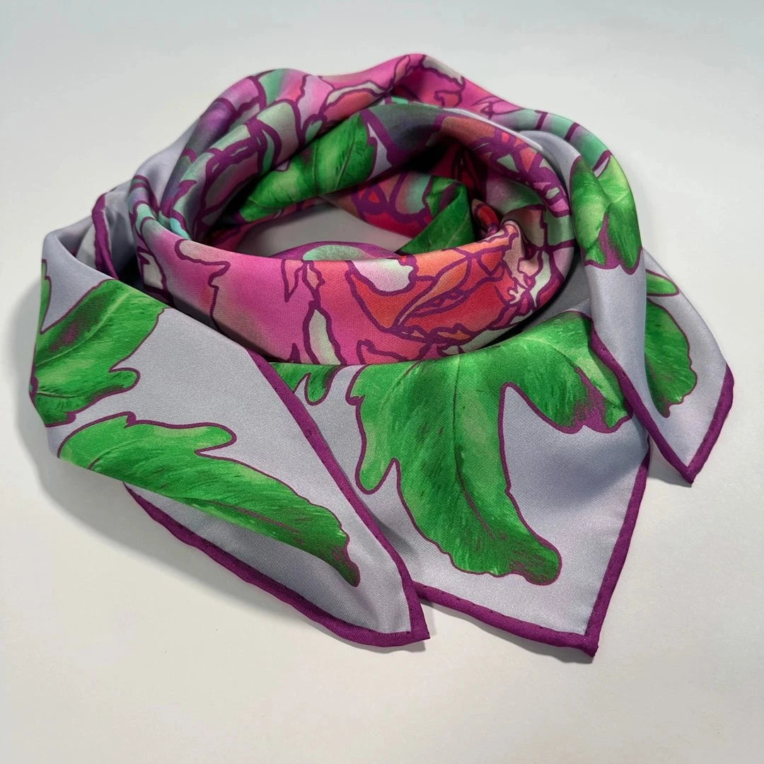 Peonies in Bloom Scarf - Violet Meadow