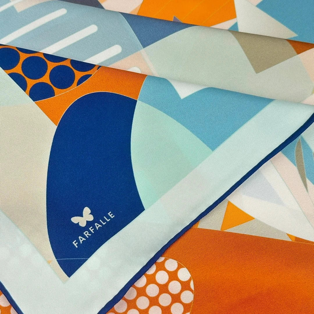 Geo Deco Scarf - Biscayne Blues