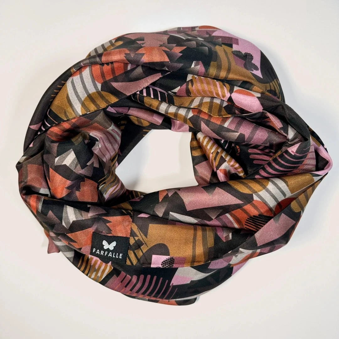 Geo Deco Infinity Scarf - Copper Twilight