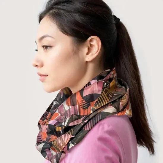 Geo Deco Infinity Scarf - Copper Twilight