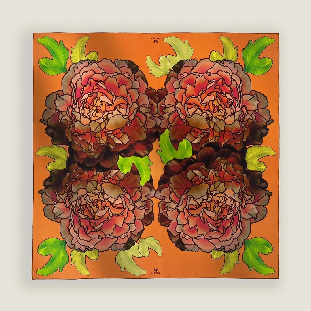 Peonies in Bloom Scarf - Harvest Glow