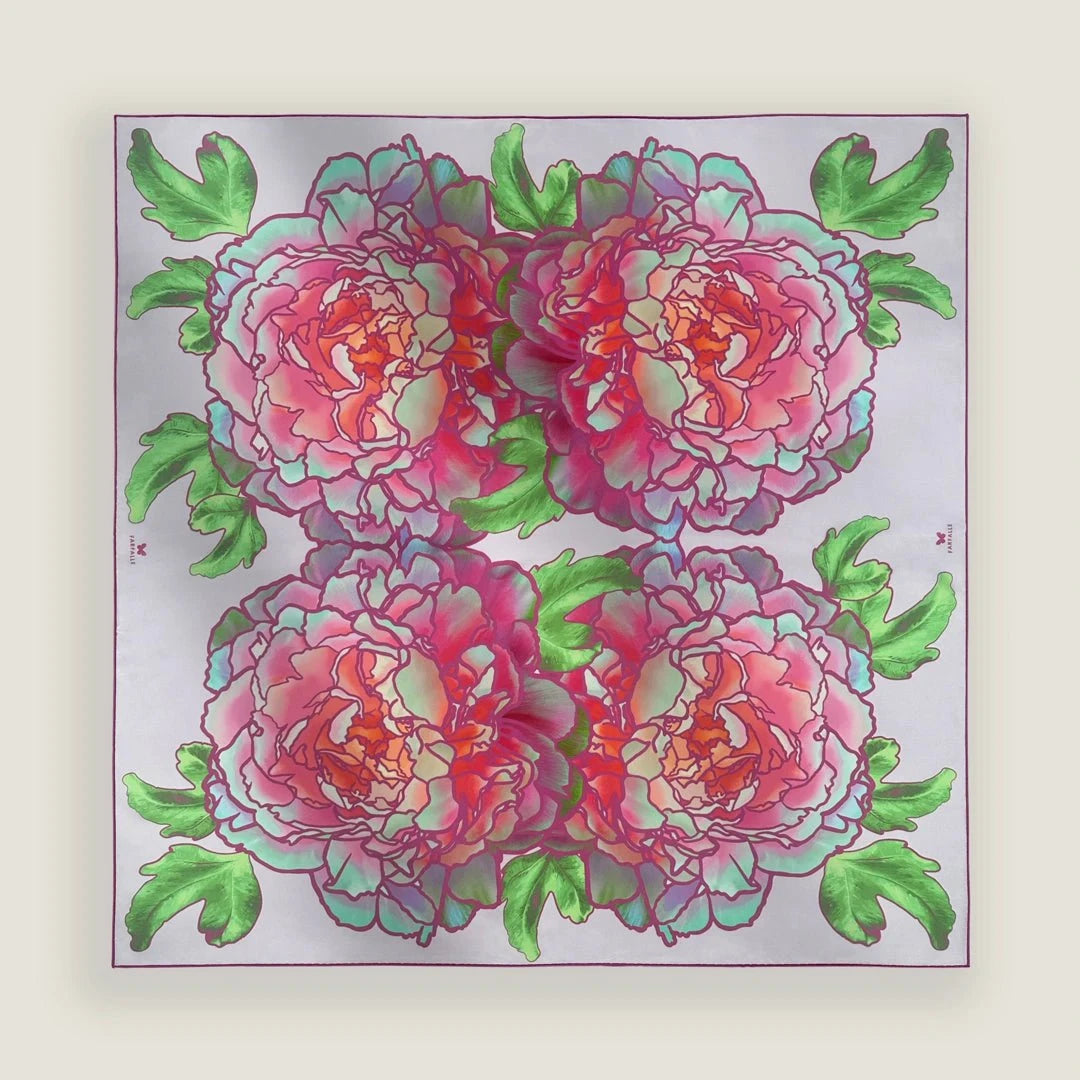 Peonies in Bloom Scarf - Violet Meadow