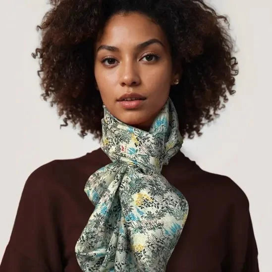 Wildflower Garden Infinity Scarf - Sandstone