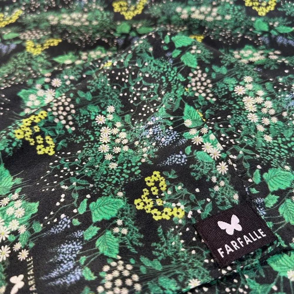 Wildflower Garden Infinity Scarf - Forest Green