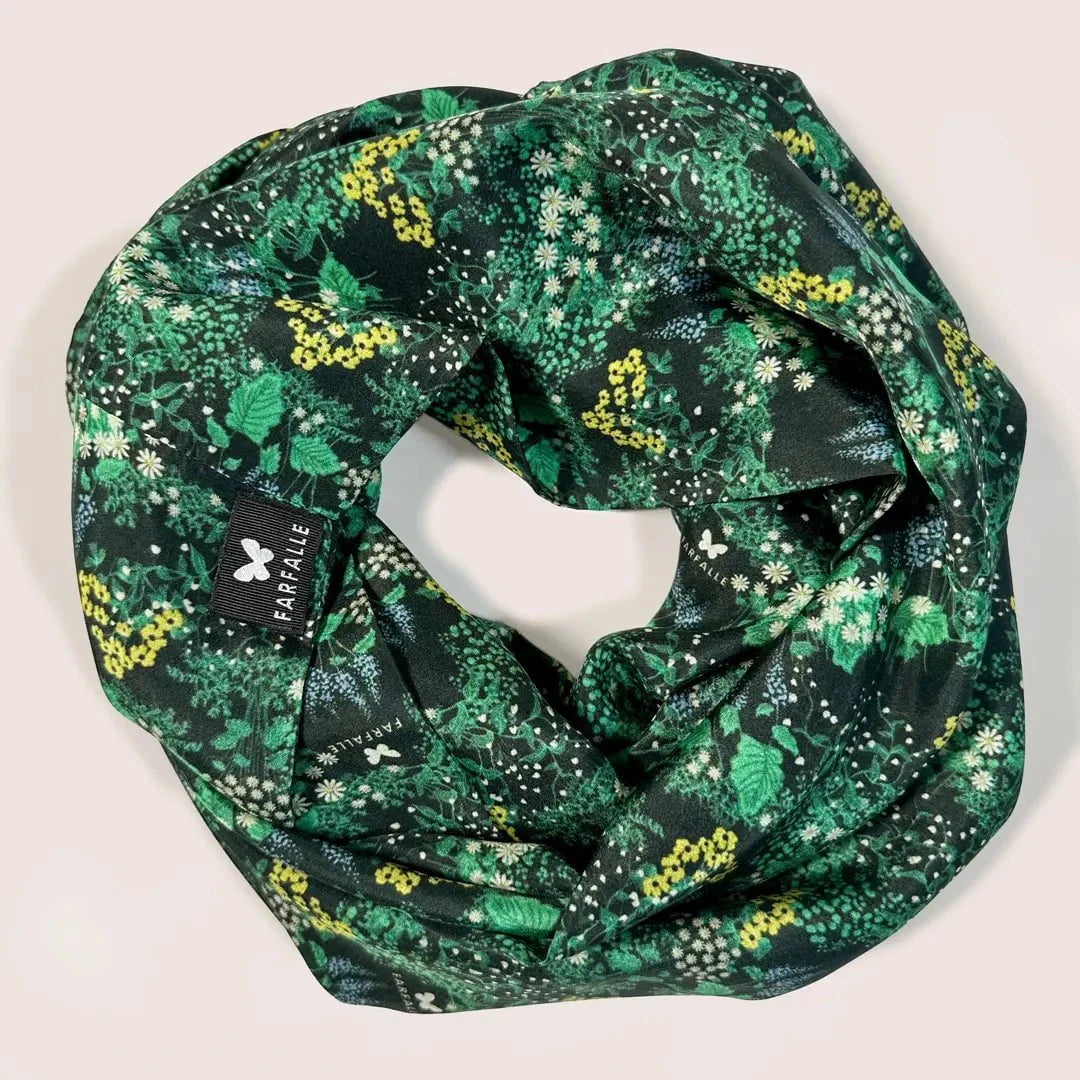 Wildflower Garden Infinity Scarf - Forest Green
