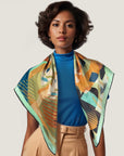 Geo Deco Scarf - Biscayne Blues