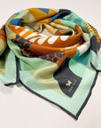 Geo Deco Scarf - Biscayne Blues