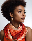 Ombre Cubes Infinity Scarf - Fiery Rouge