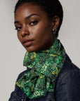 Wildflower Garden Infinity Scarf - Forest Green