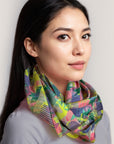 Geo Deco Infinity Scarf - Flamingo Pink