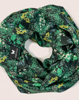 Wildflower Garden Infinity Scarf - Forest Green